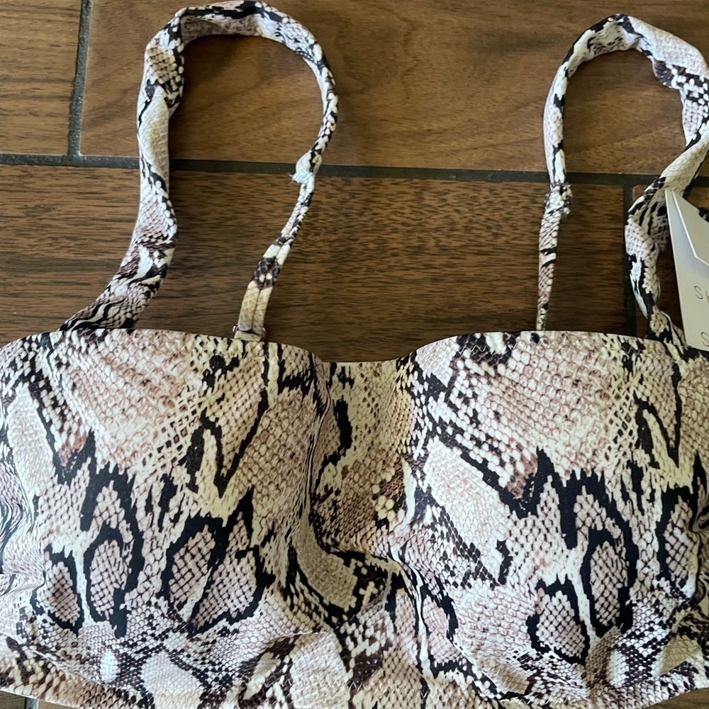 Shade & Shore Snake Print Bandeau Balconette Bikini Top Size 34b — image 2 of 8